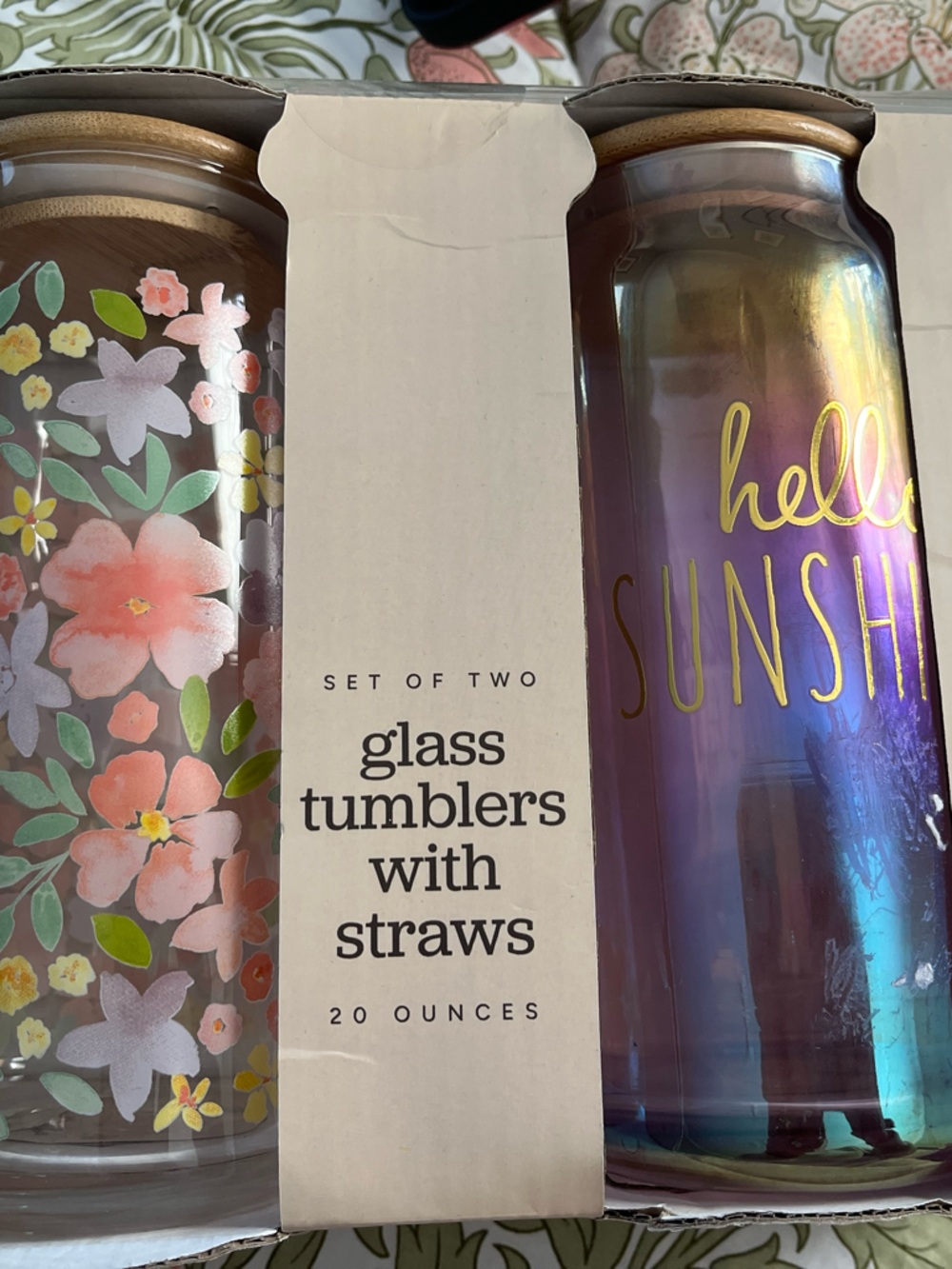 Legacy & Main Floral Glass Tumblers Set - Multicolor